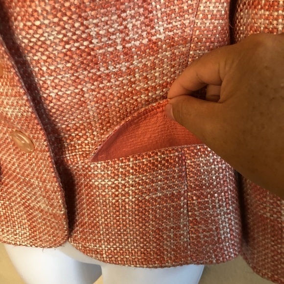 Vintage GEORGIOU Studio Three Button Closure Tweed Wool Blend Notched Lapel Sz 8 - Picture 7 of 16